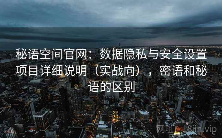 秘语空间官网：数据隐私与安全设置项目详细说明（实战向），密语和秘语的区别