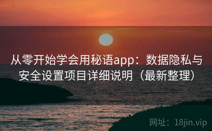 从零开始学会用秘语app：数据隐私与安全设置项目详细说明（最新整理）