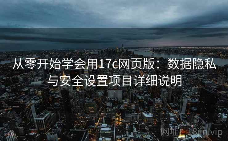 从零开始学会用17c网页版：数据隐私与安全设置项目详细说明