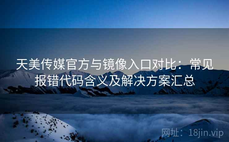 天美传媒官方与镜像入口对比：常见报错代码含义及解决方案汇总