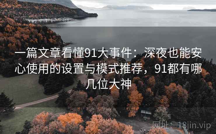 一篇文章看懂91大事件：深夜也能安心使用的设置与模式推荐，91都有哪几位大神